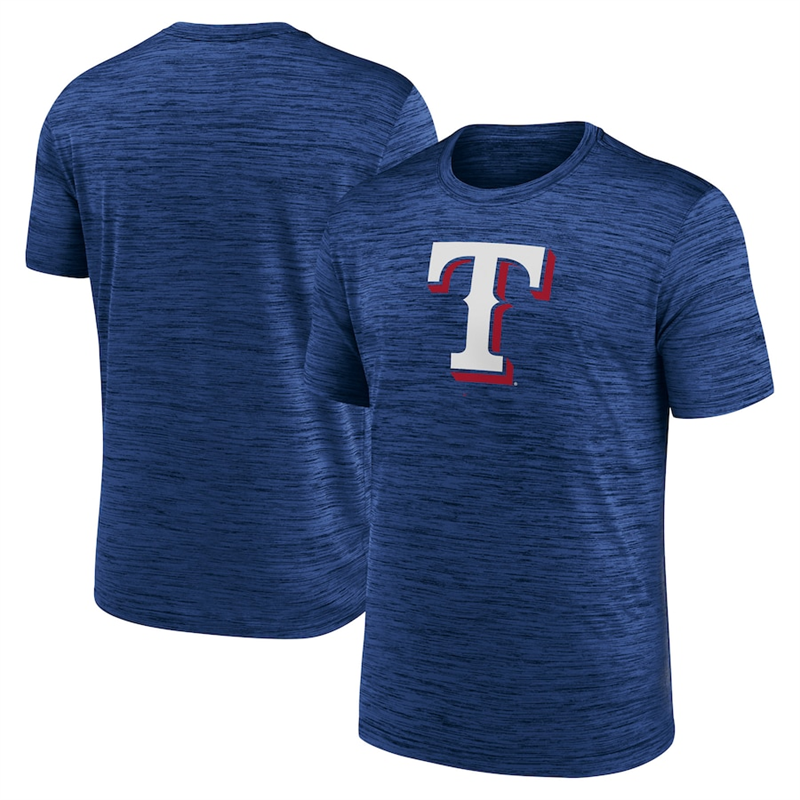 Men's Texas Rangers Blue Team Logo Velocity Performance T-Shirt Men's Texas Rangers Blue Team Logo Velocity Performance T-Shirt